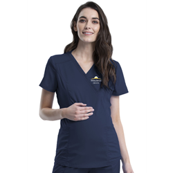 12142- Cherokee Workwear Revolution Maternity Mock Wrap Top  