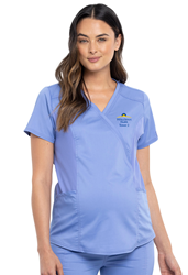 13162- Cherokee Workwear Revolution Maternity Mock Wrap Top  