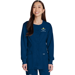 13414- Cherokee Womens Workwear Revolution Scrubs Snap Front Warm-up Jacket    