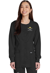 13554- Cherokee Womens Workwear Revolution Scrubs Snap Front Warm-up Jacket     