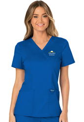 2021- Cherokee Workwear Womens Mock Wrap Top 