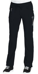 Cherokee Womens Infinity Low-Rise Straight Leg Drawstring Pant  